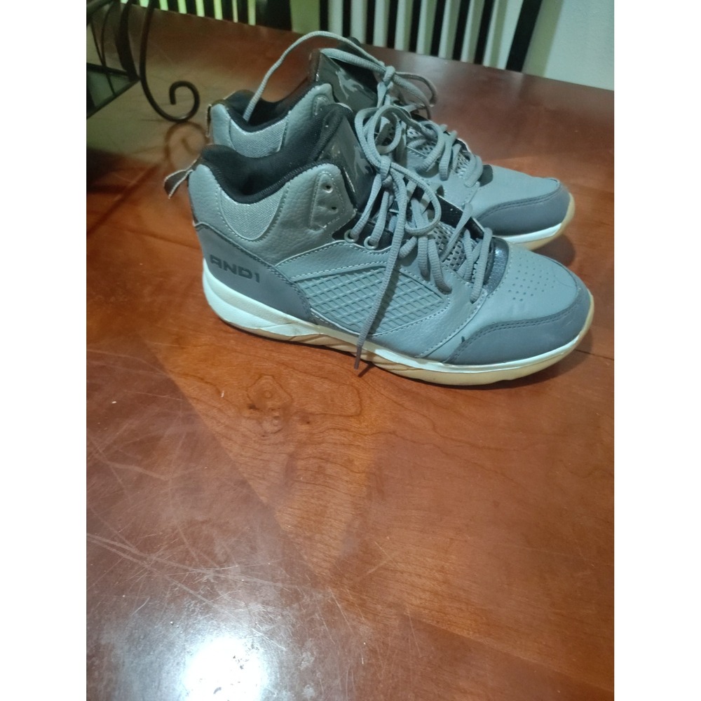 AND1 Mens Grey High Top Basketball Sneakers Shoes Size 8 MNAN28E5031